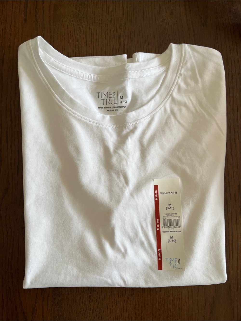 Time and Tru White Short Sleeve Relaxed Fit Women's Tee